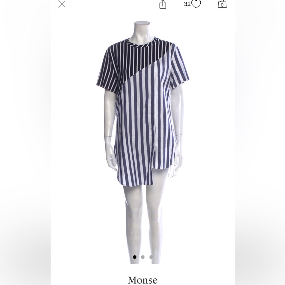 Monse mini striped dress shirt small